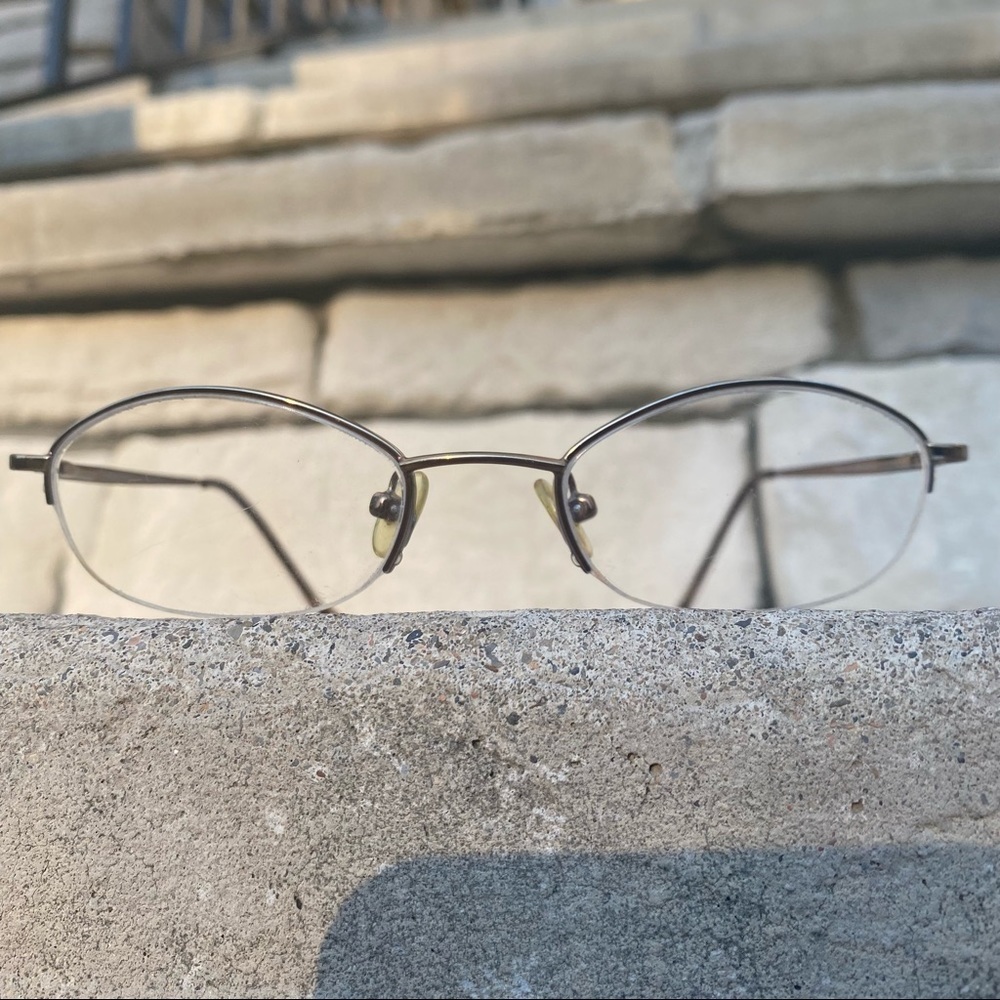 ADRIENNE Vittadini glasses frames light bronze gold frame